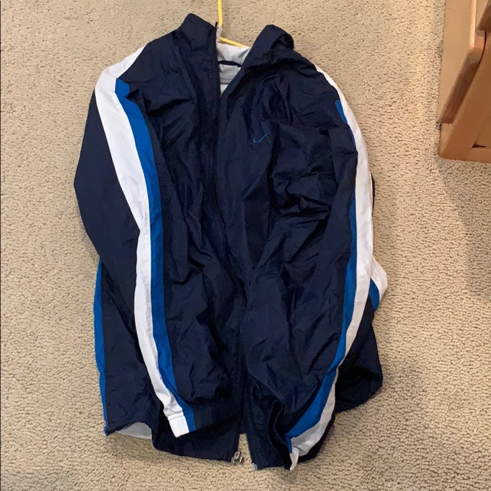 amazing blue color block nike windbreaker